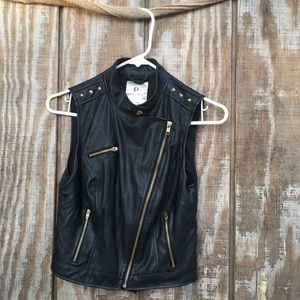 Faux leather vest